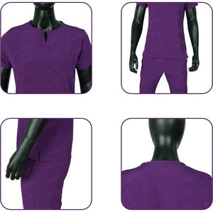 Ensembles d'uniformes médicaux unisexes à manches courtes pour hommes et femmes, vêtements d'hôpital en tissu sergé polyester/coton, couleurs et logo personnalisés - Product Image 1