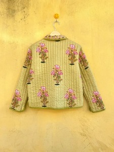 Green Cotton Quilted <b>Women</b> Reversible Fashion Jacket <b>Coat</b> Floral <b>Women</b> Girls Jacket <b>Winter</b> Summer Boho <b>Long</b> Short Jacket - Product Image 6