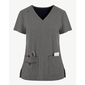 Ensemble de gommage pour femmes en gros Haut à col en V doux au toucher Jogger Tailles avec logo personnalisé Couleurs Ensemble de gommage pour hôpital médical en gros à bas prix - Product Image 5
