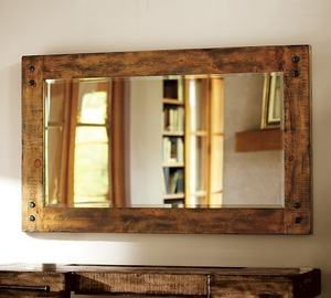 Marcos de espejo de madera modernos de gran oferta de estilo con marcos de espejo de madera de color sólido natural y marrón Uso de salón de madera - Product Image 2