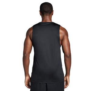 Men's Black Sleeveless Tank <b>Top</b> O-Neck Quick Dry Knitted Solid Color Casual Athletic Workout Vest for Bodybuilding Plus Size - Product Image 2
