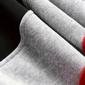 Sweats à capuche et sweatshirts surdimensionnés sport avec fermeture éclair en coton et polyester bicolore avec logo personnalisé pour hommes - Product Image 5