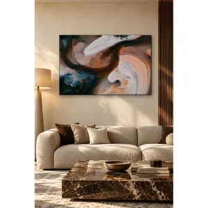 Impression sur toile Fida Aerial avec motifs de sable orange et blanc - Product Image 5