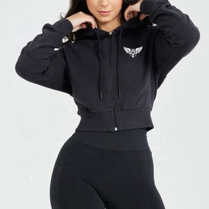 เสื้อฮู้ดพิมพ์ลายซับในเข้ารูปรูดซิปปรับแต่งได้สำหรับผู้หญิงเสื้อผ้าออกกำลังกายระบายอากาศได้ไซส์ใหญ่พิเศษ100% ผ้าฝ้ายฤดูหนาว - Product Image 5