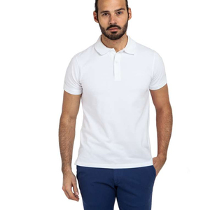 Camiseta de manga corta con estampado de polo personalizado azul de algodón de alta calidad para hombre - Product Image 6
