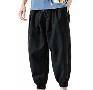 Pantalons de survêtement unisexes à la mode, à taille élastique, à entrejambe tombant, respirants, coupe régulière, pour l'hiver - Product Image 1