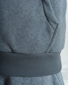 Sudadera con Capucha Extra Grande para Hombre, 100% Algodón, Estilo Vintage, con Cremallera en Relieve, Degradado, Lavado Ácido, Bordado con Piedras para Invierno - Product Image 5