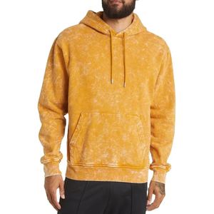 Sweat à capuche de haute qualité 100% coton, délavé à l'acide, style streetwear, effet stone washed, du fabricant - Product Image 1