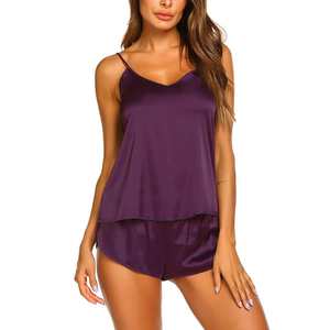Ensemble caraco en modal violet pour femme CN-IN-004 coupe ample 2 pièces short pantalon ensemble longueur au genou Style formel pour la saison d'été XS-XL - Product Image 1