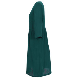 Robe bohème en coton 100% Avery, turquoise, décontractée, streetwear, longueur genoux, motif uni, tissée, lavable, pour le printemps, l'été, l'automne, ODM - Product Image 5