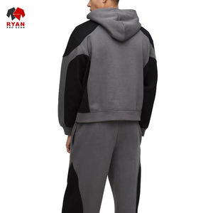 Sweat à capuche pull-over en polaire pour hommes avec logo sur le devant personnalisé Streetwear d'hiver respirant en polyester et coton mélangés OEM/ODM disponible - Product Image 6