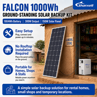 Sharxell Falcon 1000Wh Tragbarer Solargenerator-Kit 300W LiFePO4 Powerstation mit 150W Solarpanel für Zuhause und Geschäft