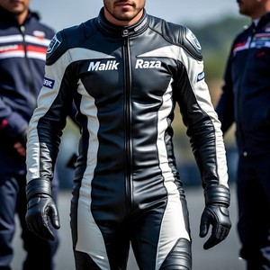 Combinaison de course Pro durable | Expertise de Malik Raza | Peau de vache à grain supérieur et panneaux flexibles | Libérez votre style personnalisé - Product Image 3