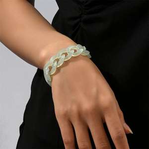 Pulsera de eslabones mate grande con cadena de declaración fluorescente para mujer, brazalete de cadena de eslabones de resina acrílica de Color neón grueso - Product Image 3