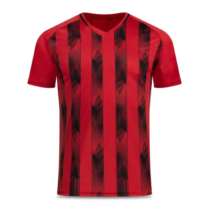 INDEX APPAREL Men's Sublimated Soccer Jersey V-Neck Short Sleeve Purple Black Striped Moisture Wicking <b>Athletic</b> Fit - Product Image 4