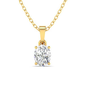 Colgante de diamante ovalado de 2.09 quilates, color F, claridad VS, diamante cultivado en laboratorio, en oro de 14 quilates, para regalo de boda o aniversario. - Product Image 2
