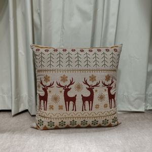 ปลอกหมอนอิงปักลายกวางเรนเดียร์คริสต์มาส งานฝีมือ 100% ผ้าฝ้าย เป็นมิตรกับสิ่งแวดล้อม ตกแต่งด้วยงานปักเลื่อม เหมาะสำหรับใช้ในบ้านและโรงแรม - Product Image 4