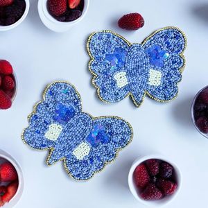 Ensemble de sets de table en perles argentées et dorées de 14 pouces faits à la main, écologiques, style américain moderne, tapis en verre, motif ovale, tapis de salle à manger - Product Image 2