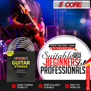 5 Core Electric Guitar <b>Strings</b> for 6 <b>String</b> Guitars Nickel Plated Steel Extra <b>Light</b> Gauge 6 Pcs Set Bright Tone Premium Quality - Product Image 2