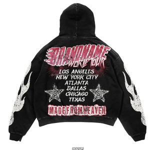 100% sudaderas con capucha de algodón en blanco de lana gruesa de peso pesado sudaderas con capucha de gran tamaño Logotipo de impresión personalizada Sudadera con capucha básica para hombres - Product Image 2