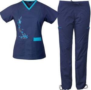 Uniformes de hospital clásicos de alta calidad para mujer, conjunto de uniforme de enfermería a la moda, tela de punto, ropa médica de alta calidad - Product Image 6