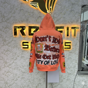 Sudadera con Capucha y Cremallera de la Mejor Calidad a Precio Competitivo, Chaqueta con Cremallera y Pedrería, Lavado Ácido, Estilo Vintage, Sudadera de Forro Polar para Hombre, Ropa Urbana - Product Image 4