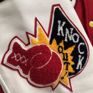 Chaquetas Varsity Personalizadas al por Mayor con Logotipo Bordado en Chenilla y Mangas de Cuero para Hombre, Chaquetas Varsity de Alta Calidad para Hombre - Product Image 6