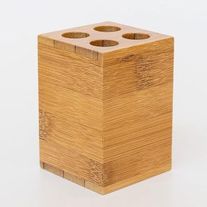 Soporte de cepillo de dientes de 4 secciones clásico multifuncional con juego de accesorios de baño de madera para uso doméstico en Hotel soporte de cepillo - Product Image 4