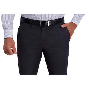 Kenneth Cole Reaction Pantaloni eleganti da uomo extra slim-fit elasticizzati con motivo micro check pied-de-poule, colore grigio scuro, taglia 34X32 - Product Image 2