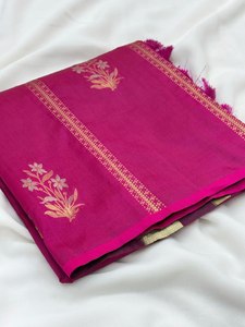 Precioso Sari de Seda Suave con Trabajo de Tejido Zari a la Precio Más Bajo, Fabricante de Moda Femenina de Surat, Suministro al por Mayor - Product Image 5