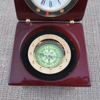 Horloge boussole nautique Art Déco personnalisée avec boîte en bois par Calvin Handicraft
