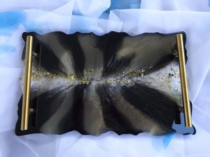 Plateau décoratif en résine de haute qualité, rectangulaire, disponible en plusieurs couleurs, pour la décoration intérieure - Product Image 4