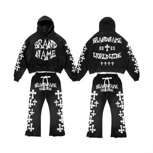 Bas quantité minimale de commande Premium Qualité Full Face Zipper Hoodie et Jogger Pant Usine Vente Top Arrivée Full Zipper Hoodie et Jogger Pant - Product Image 4
