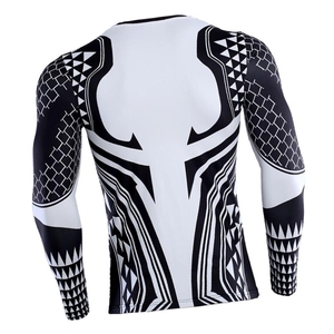 OEM Service Men Fitness Wear Rash Guard hombres Mejor calidad Venta al por mayor Manga larga Color personalizado Rash Guard para hombres - Product Image 4