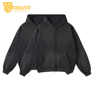 <b>Black</b> Acid Wash <b>Hoodie</b> for Men Original Cotton Anti Shrink Breathable Acid Wash <b>Hoodie</b> Casualwear Acid Wash <b>Zipper</b> <b>Hoodie</b> - Product Image 1
