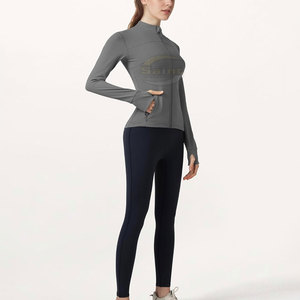 Veste longue zippée en tricot ajustée pour femme, tissu léger et respirant, coupe ajustée - Product Image 5