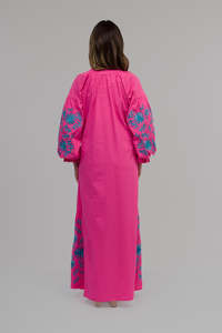 Vestido largo de globo ucraniano elegante de alta moda para mujer bordado de manga larga hasta el suelo cintura Natural ecológico - Product Image 5