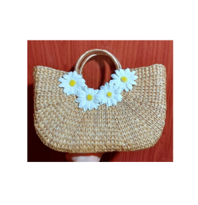 Bolso de playa hecho a mano con borlas de bajo precio, bolso de mano con jacinto de agua, bolsos de mano para mujer, bolso de paja para playa - Product Image 1