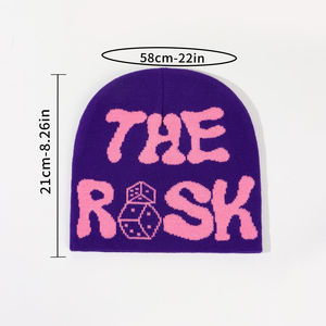 Gorros de punto de invierno para adultos unisex, gorro 100% de algodón acrílico con logotipo bordado, gorros de invierno al por mayor, para viajes - Product Image 2
