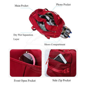 Bolsa de lona de nailon de alta calidad, gran capacidad, plegable, ligera, cierre de cremallera, letras de moda, deporte, uso al aire libre, bolsa hecha - Product Image 4