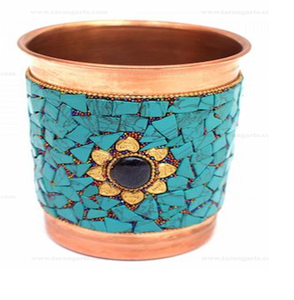 Gobelet en cuivre pur en verre de qualité supérieure simple pour le camping verre à eau martelé pour le yoga ayurvédique sain meilleur prix - Product Image 6