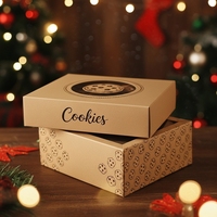 Boîte à biscuits recyclable en papier rigide de qualité alimentaire stratification mate gaufrage revêtement UV pour Biscuit Snack produit congelé
