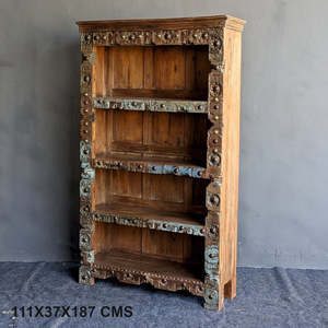 Traditional WOODEN BOOKSHELF <b>Vintage</b> Bookshelf handcrafted elegance living room Mix & Match Decor - MOQ 1 Container Only - Product Image 1