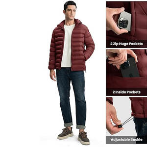 Chaqueta Acolchada de Mezclilla Vintage Unisex, con Capucha Desmontable, Transpirable, Resistente al Agua, Ligera, con Bolsillos Acolchados en la Parte Delantera - Product Image 3