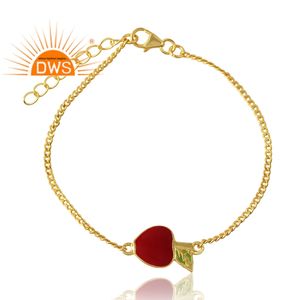 Increíble diseño de plata esterlina 18K chapado en oro esmalte pulsera Demi joyería fina para mujer regalo para ella - Product Image 1