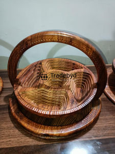 Panier à fruits secs en bois moderne de luxe, écologique, fait à la main, multifonctionnel, pour servir des collations, pour des cadeaux de fête, Tradebyd - Product Image 4