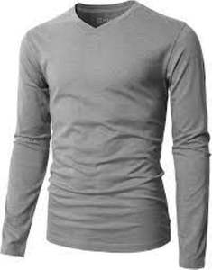 เสื้อยืดแขนยาวคอวีสำหรับผู้ชายผ้าฝ้าย100% ดีไซน์ตามสั่ง - Product Image 1