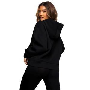 Sudadera corta personalizada para mujer, Jersey de algodón suave y polar, jerséis recortados con cuello redondo, color marrón liso, venta al por mayor - Product Image 2