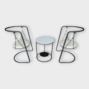 Meubles modernes de luxe pour l'intérieur et l'extérieur de la maison pour le jardin conception unique matériau métallique balcon décoration table à manger ensemble - Product Image 3