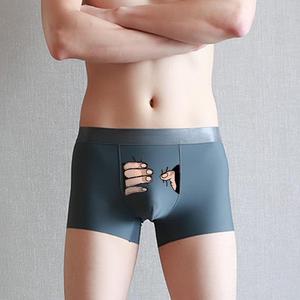 Calzoncillos Boxer Personalizados al por Mayor, Diseño de Ropa Interior Masculina, Tiro Ultrabajo, Seda/Algodón Transpirable, Logotipo, Buena Calidad - Product Image 6